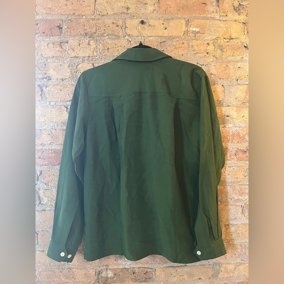 NWT Alexa Chung for Madewell Pleat-Pocket Button-Up Shirt- Dark Pine - Picture 9 of 12